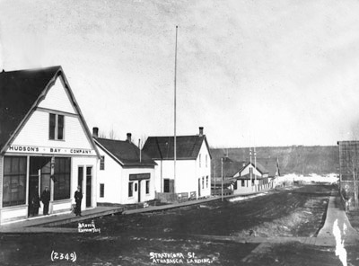 Athabasca Landing, Strathcona Street, 1900.